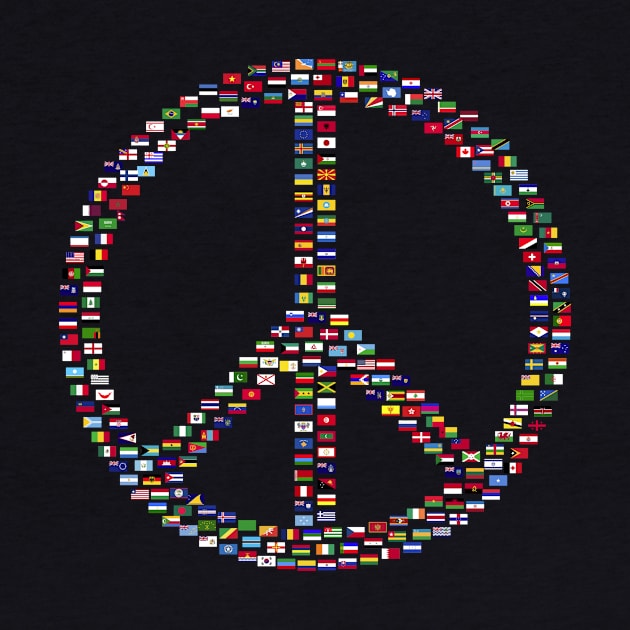 International Day of Peace Sign Flags of the World by Sanu Designs